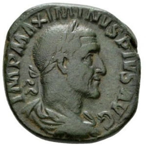 Roman Imperial, Maximinus I Thrax, Sestertius - Obv