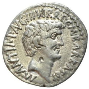 Roman Republican, Mark Antony & Octavianus, Denarius - Rev