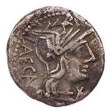 Roman Republican, M Porcius Laeca, Denarius - Obv