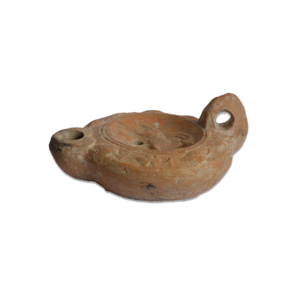 Roman oil lamp with an antelope