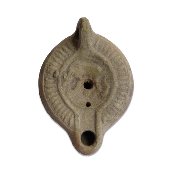 Roman oil lamp with a she-wolf