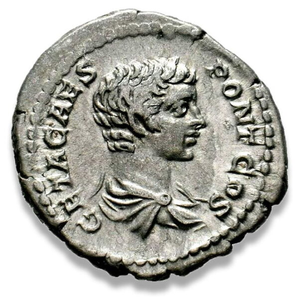 Roman Imperial, Geta, Denarius - Obv