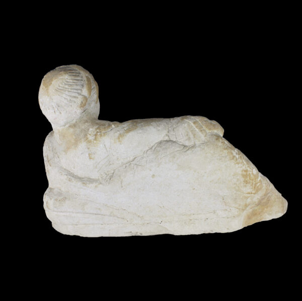 Etruscan lid of a cinerary urn with a reclining figure
