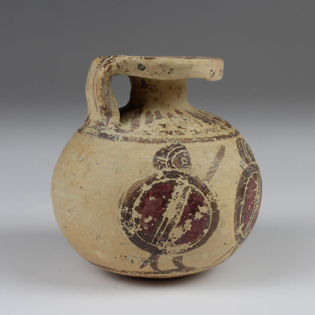 Greek aryballos with hoplites for sale Etruscan Antiquities, Greek Antiquities for sale