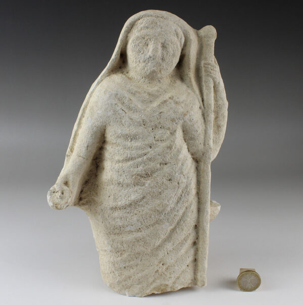 Roman relief of priestess holding a patera