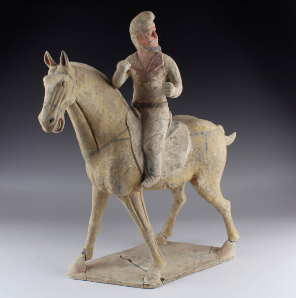 Chinese statuette of a horse and rider with Thermoluminescence