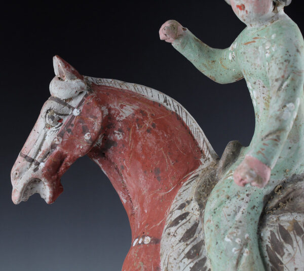 Chinese statuette of a polo player with Thermoluminescence