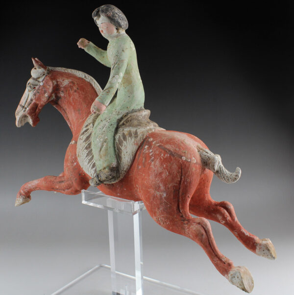 Chinese statuette of a polo player with Thermoluminescence