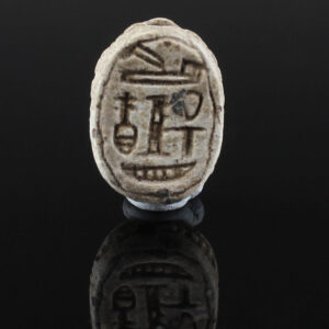 Egyptian scarab with ideograms “enduring and happy life”