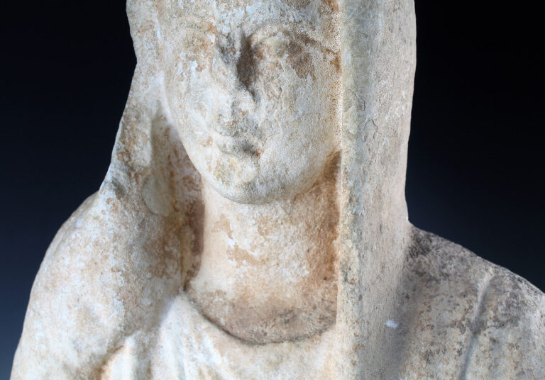 Byzantine portrait bust of a woman with a scroll for sale Byzantine