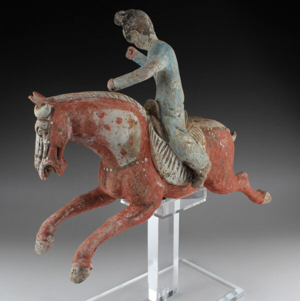 Chinese statuette of a polo player