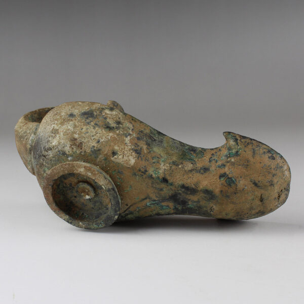 Roman oil lamp with theatre mask handle