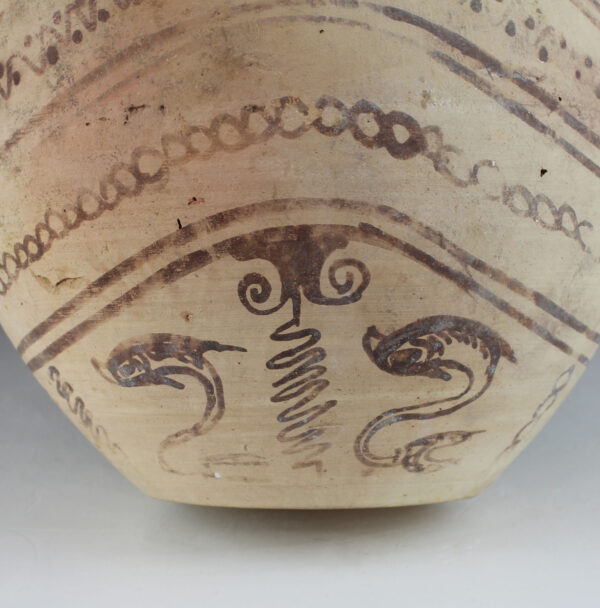 Greek double spouted askos with dolphins