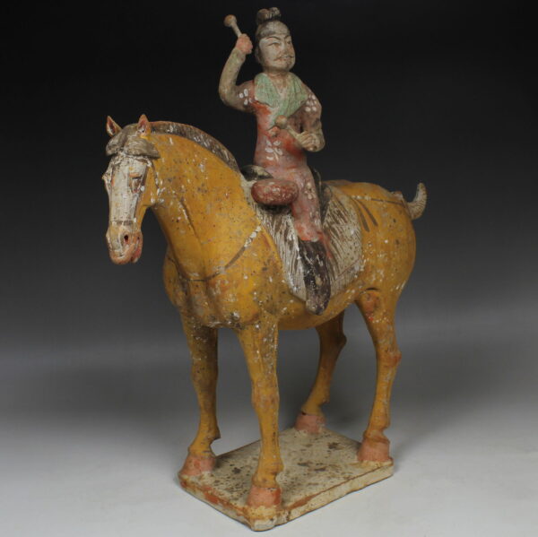 Chinese statuette of a horse with musician