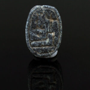 Egyptian scarab as a commemorative of Ramesses II or prenomen of Shoshenq III