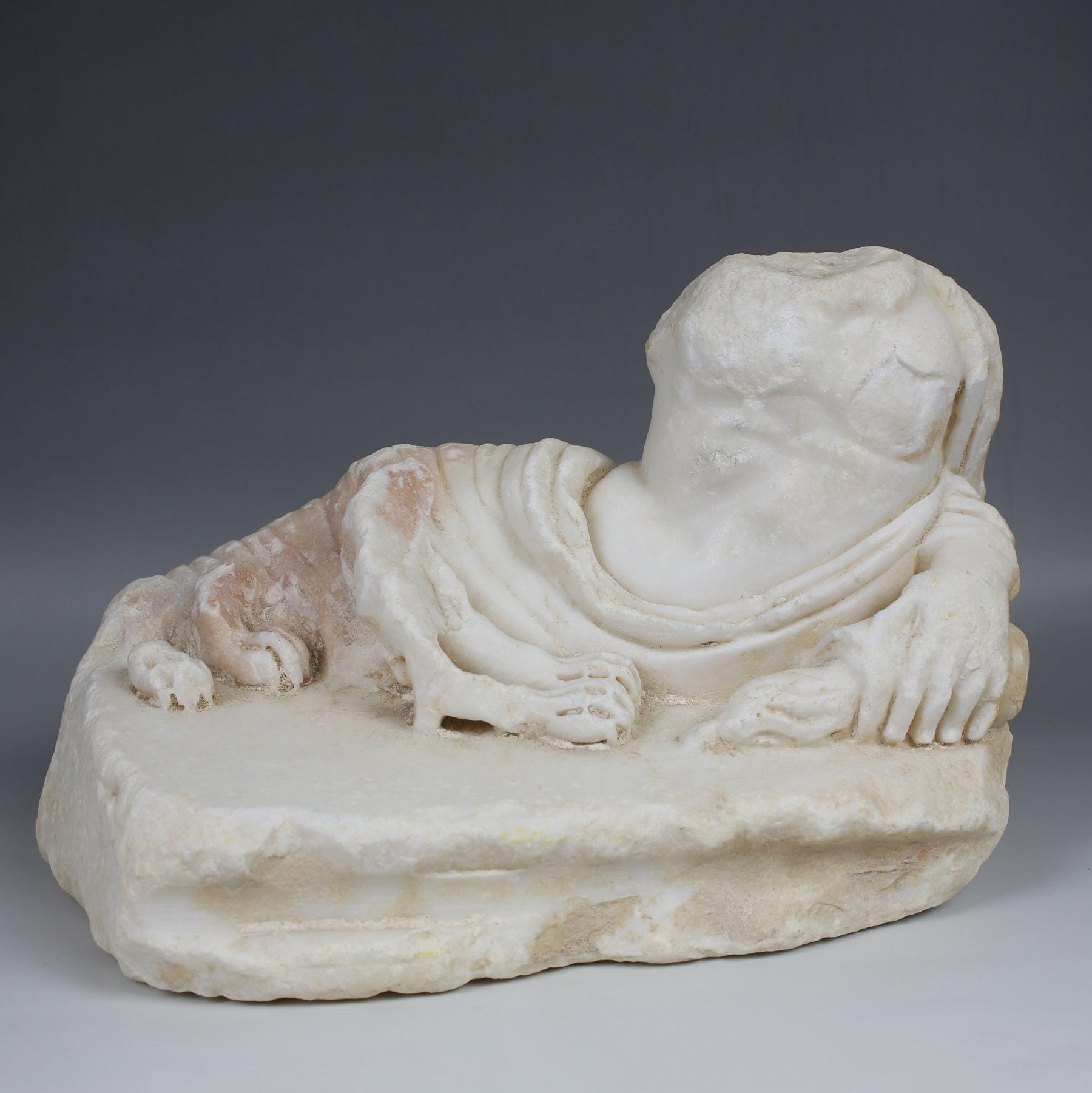 Roman figure of a river god (probably Tiber) with she-wolf Roman figure of a river god (probably Tiber) with she-wolf