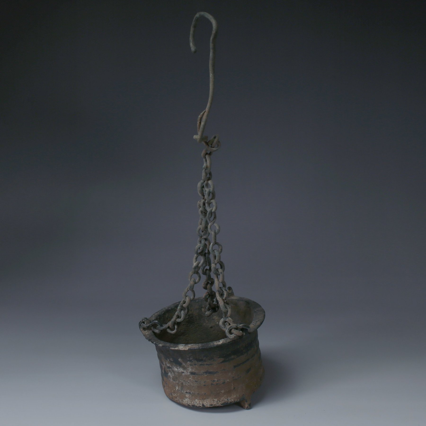 Late Roman / Byzantine incense burner with Greek inscription Late Roman / Byzantine incense burner with Greek inscription